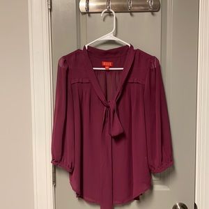 Neck tie blouse